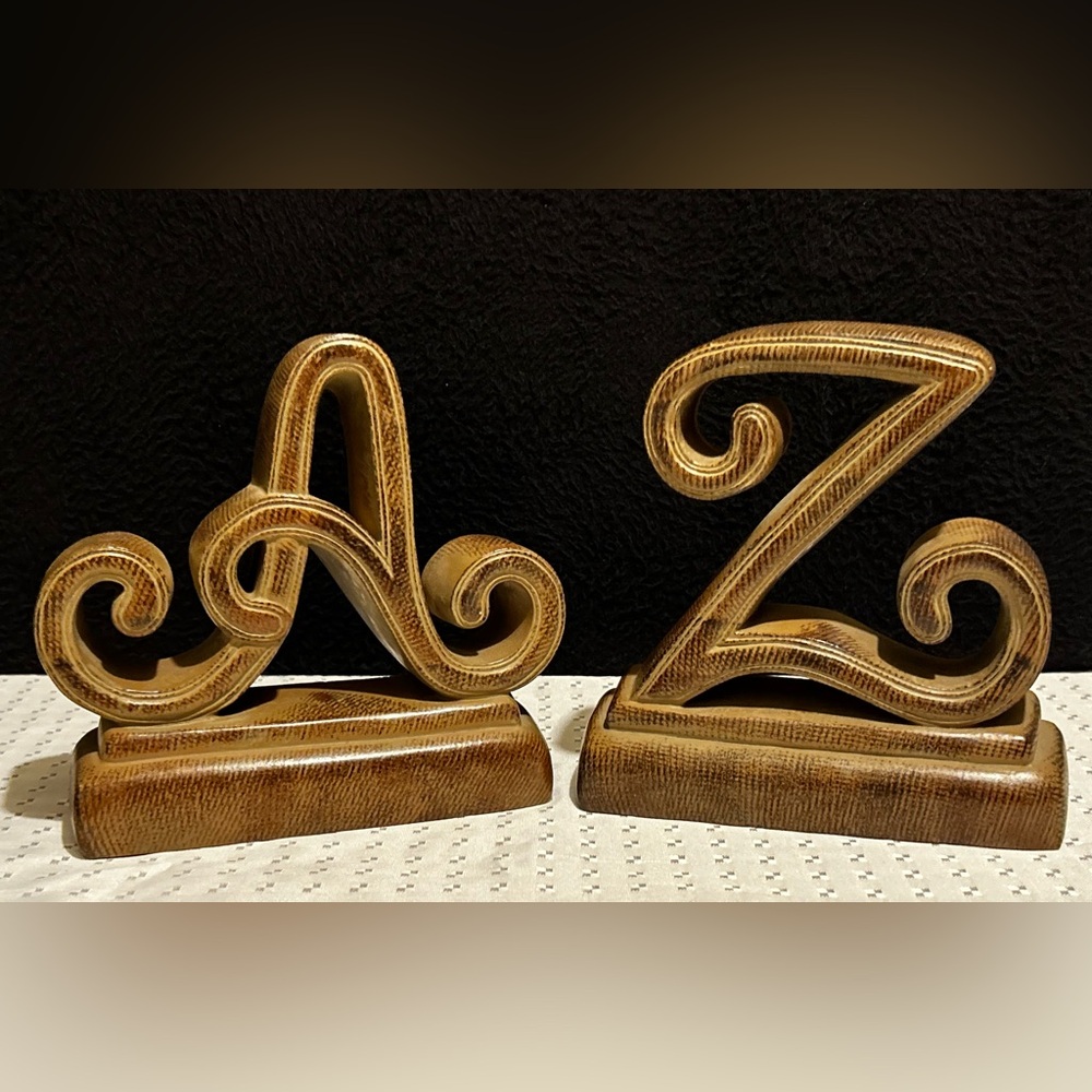 Red Barrel Studios A-Z Bookends Hand Finished Resin 6.5"T High End